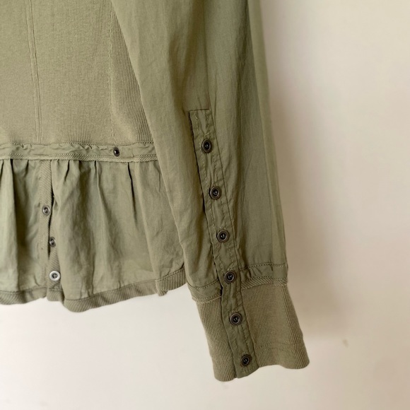Sandwich from Anthropologie Army Green Ribbed Back Button Up Shirt - Picture 9 of 9